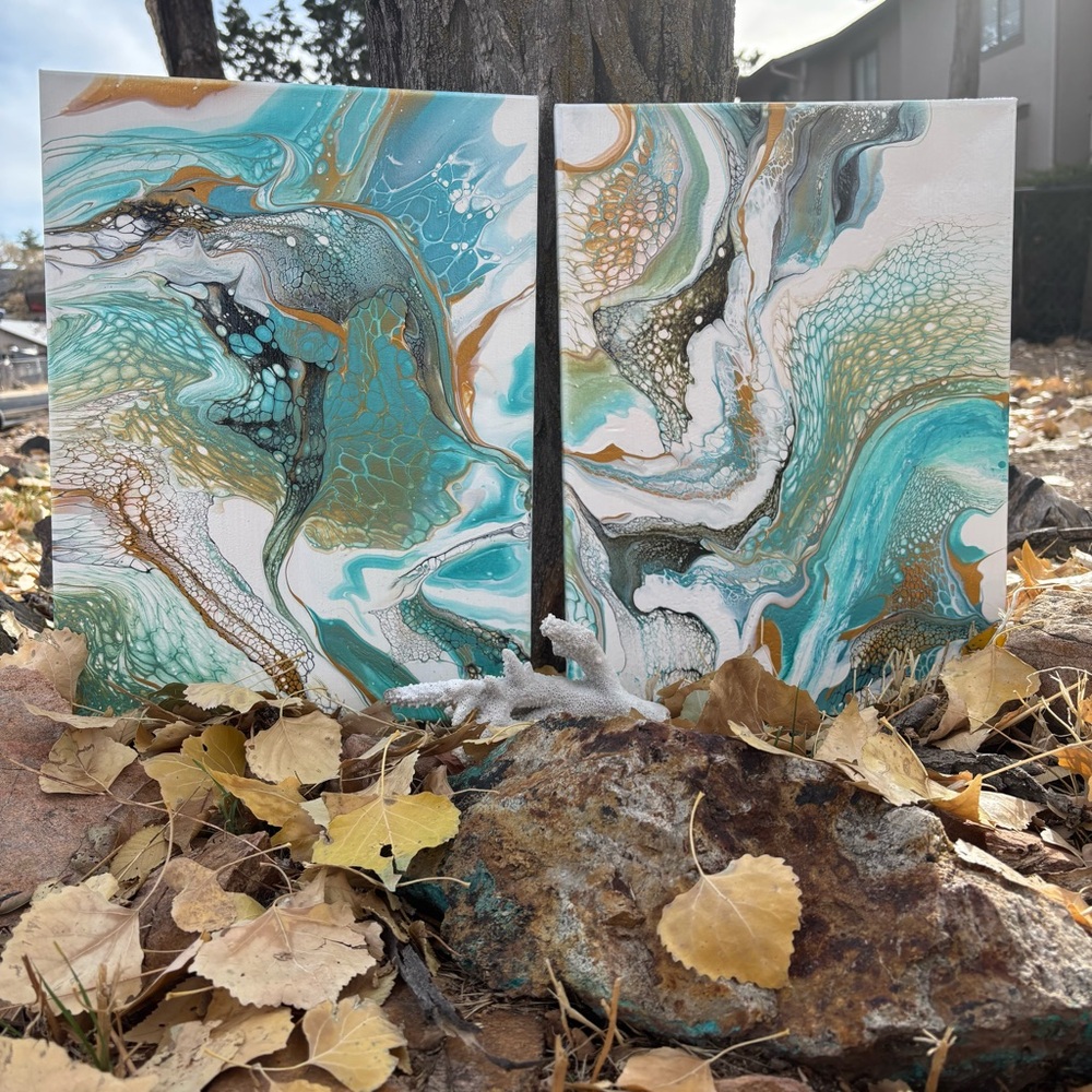 MARLENE GEDDES Abstract Paintings Set Of Two